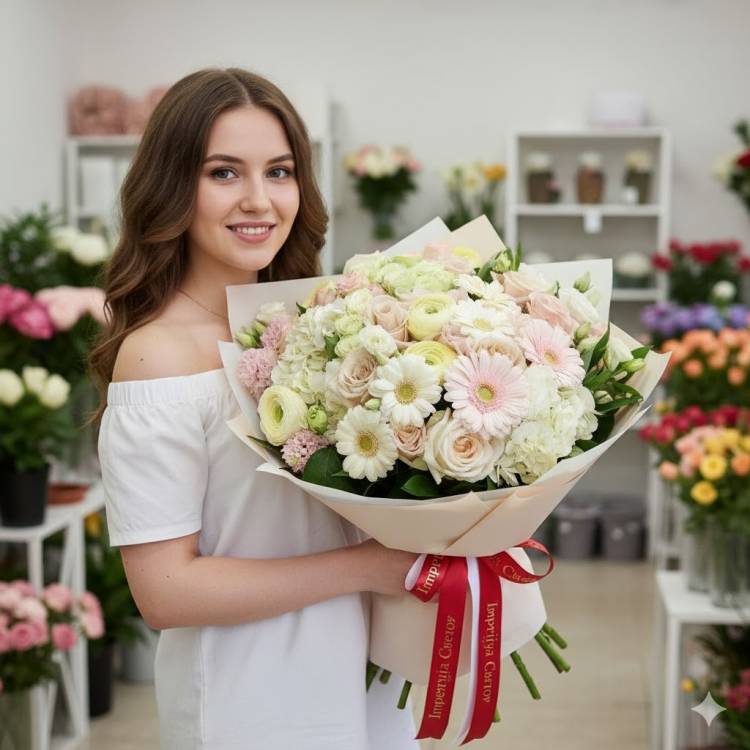 Букет с гиацинтами "Счастливый" Букет с гиацинтами "Счастливый"