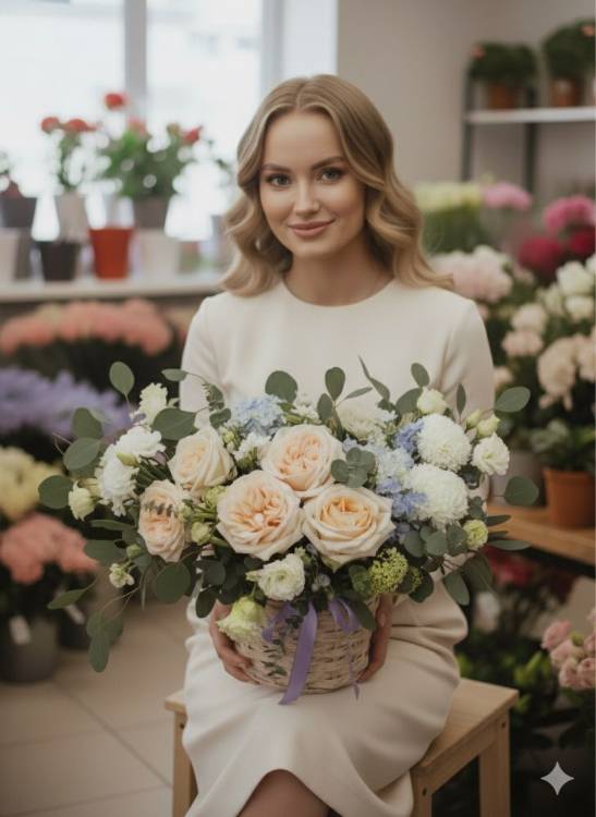 Букет с нарциссами "Лукошко" Букет с нарциссами "Лукошко"