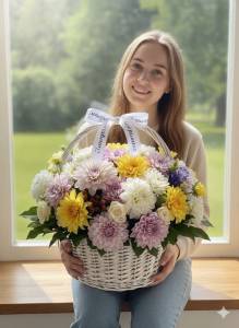 Букет с георгинами "Радость"