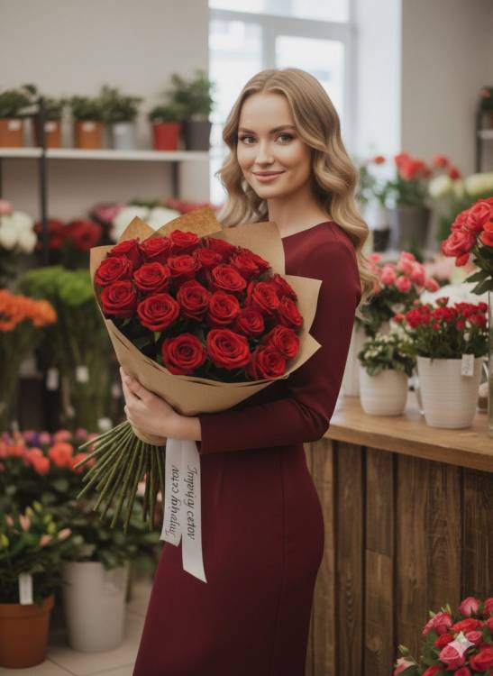 Букет из 15 красных роз Букет из 15 красных роз