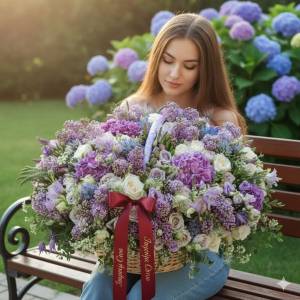 Букет с гиацинтом "Акварель"