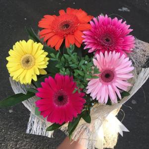 Букет 5 гербер с оформлением