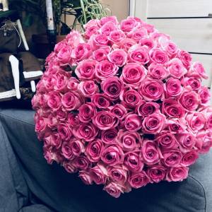 Букет из 101 розовых роз 70 см