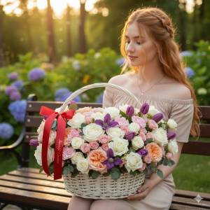 Букет с гиацинтами "Любимой"